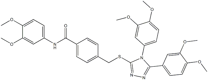 4-[[4,5-bis(3,4-dimethoxyphenyl)-1,2,4-triazol-3-yl]sulfanylmethyl]-N-(3,4-dimethoxyphenyl)benzamide Structure