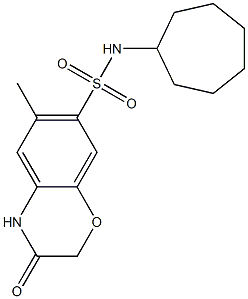 N-cycloheptyl-6-methyl-3-oxo-4H-1,4-benzoxazine-7-sulfonamide Structure