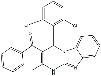 [4-(2,6-dichlorophenyl)-2-methyl-1,4-dihydropyrimido[1,2-a]benzimidazol-3-yl]-phenylmethanone Structure