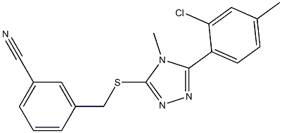 3-[[5-(2-chloro-4-methylphenyl)-4-methyl-1,2,4-triazol-3-yl]sulfanylmethyl]benzonitrile Structure