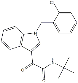 N-tert-butyl-2-[1-[(2-chlorophenyl)methyl]indol-3-yl]-2-oxoacetamide Struktur