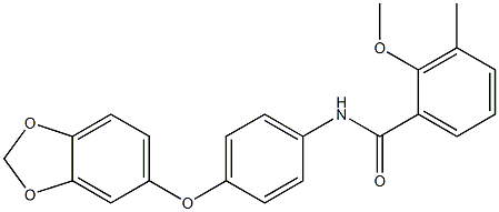 N-[4-(1,3-benzodioxol-5-yloxy)phenyl]-2-methoxy-3-methylbenzamide Struktur