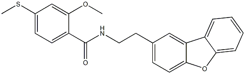 N-(2-dibenzofuran-2-ylethyl)-2-methoxy-4-methylsulfanylbenzamide Structure