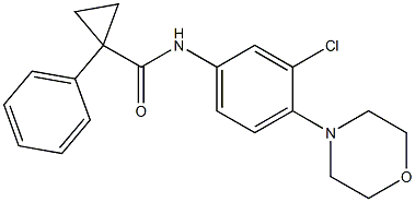 N-(3-chloro-4-morpholin-4-ylphenyl)-1-phenylcyclopropane-1-carboxamide 化学構造式