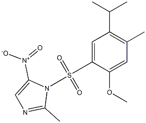 1-(2-methoxy-4-methyl-5-propan-2-ylphenyl)sulfonyl-2-methyl-5-nitroimidazole 化学構造式