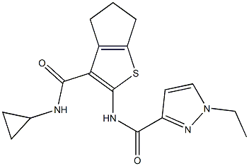 N-[3-(cyclopropylcarbamoyl)-5,6-dihydro-4H-cyclopenta[b]thiophen-2-yl]-1-ethylpyrazole-3-carboxamide Structure