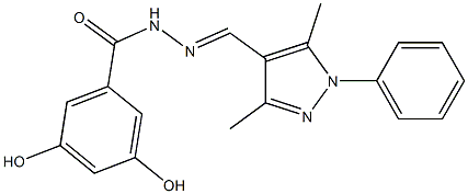 N-[(E)-(3,5-dimethyl-1-phenylpyrazol-4-yl)methylideneamino]-3,5-dihydroxybenzamide