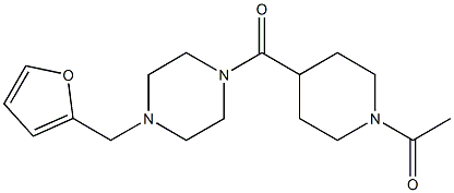 1-[4-[4-(furan-2-ylmethyl)piperazine-1-carbonyl]piperidin-1-yl]ethanone Struktur