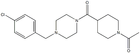 1-[4-[4-[(4-chlorophenyl)methyl]piperazine-1-carbonyl]piperidin-1-yl]ethanone Structure