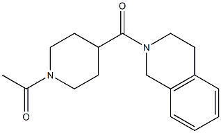 1-[4-(3,4-dihydro-1H-isoquinoline-2-carbonyl)piperidin-1-yl]ethanone 化学構造式