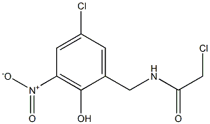 2-chloro-N-[(5-chloro-2-hydroxy-3-nitrophenyl)methyl]acetamide Struktur