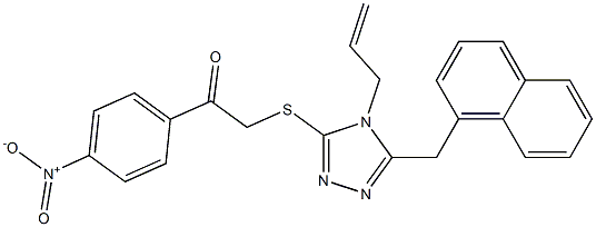 2-[[5-(naphthalen-1-ylmethyl)-4-prop-2-enyl-1,2,4-triazol-3-yl]sulfanyl]-1-(4-nitrophenyl)ethanone Struktur