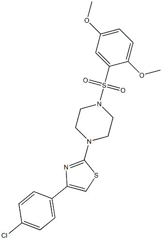 4-(4-chlorophenyl)-2-[4-(2,5-dimethoxyphenyl)sulfonylpiperazin-1-yl]-1,3-thiazole Structure