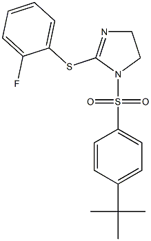 1-(4-tert-butylphenyl)sulfonyl-2-(2-fluorophenyl)sulfanyl-4,5-dihydroimidazole Structure