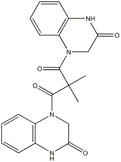 2,2-dimethyl-1,3-bis(3-oxo-2,4-dihydroquinoxalin-1-yl)propane-1,3-dione Structure