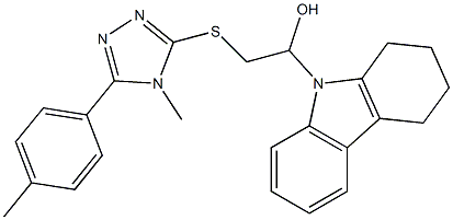 2-[[4-methyl-5-(4-methylphenyl)-1,2,4-triazol-3-yl]sulfanyl]-1-(1,2,3,4-tetrahydrocarbazol-9-yl)ethanol 化学構造式