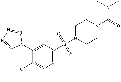 4-[4-methoxy-3-(tetrazol-1-yl)phenyl]sulfonyl-N,N-dimethylpiperazine-1-carboxamide Structure