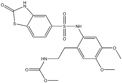 methyl N-[2-[4,5-dimethoxy-2-[(2-oxo-3H-1,3-benzothiazol-5-yl)sulfonylamino]phenyl]ethyl]carbamate Structure