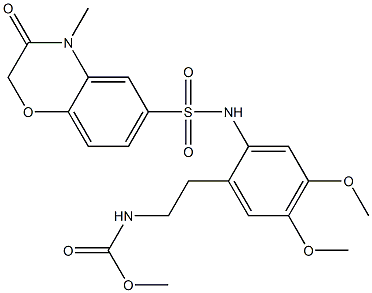 methyl N-[2-[4,5-dimethoxy-2-[(4-methyl-3-oxo-1,4-benzoxazin-6-yl)sulfonylamino]phenyl]ethyl]carbamate Structure