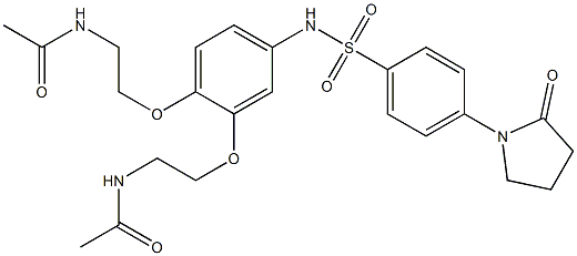 N-[2-[2-(2-acetamidoethoxy)-4-[[4-(2-oxopyrrolidin-1-yl)phenyl]sulfonylamino]phenoxy]ethyl]acetamide 化学構造式