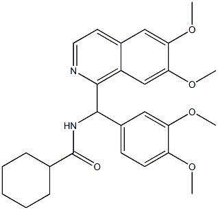 N-[(6,7-dimethoxyisoquinolin-1-yl)-(3,4-dimethoxyphenyl)methyl]cyclohexanecarboxamide Struktur