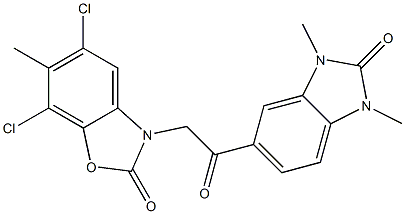 5,7-dichloro-3-[2-(1,3-dimethyl-2-oxobenzimidazol-5-yl)-2-oxoethyl]-6-methyl-1,3-benzoxazol-2-one|