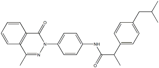 N-[4-(4-methyl-1-oxophthalazin-2-yl)phenyl]-2-[4-(2-methylpropyl)phenyl]propanamide 结构式