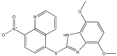 5-[(4,7-dimethoxy-1H-benzimidazol-2-yl)sulfanyl]-8-nitroquinoline Structure