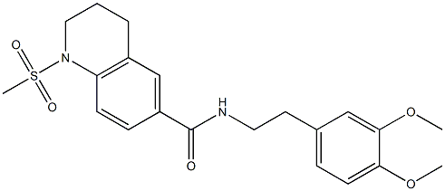 N-[2-(3,4-dimethoxyphenyl)ethyl]-1-methylsulfonyl-3,4-dihydro-2H-quinoline-6-carboxamide Structure