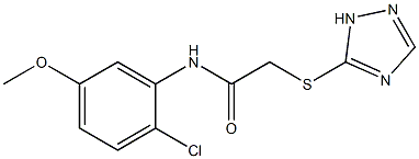 N-(2-chloro-5-methoxyphenyl)-2-(1H-1,2,4-triazol-5-ylsulfanyl)acetamide 化学構造式