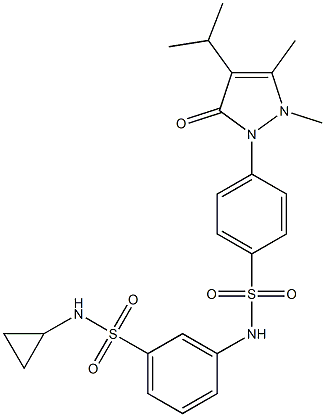 N-cyclopropyl-3-[[4-(2,3-dimethyl-5-oxo-4-propan-2-ylpyrazol-1-yl)phenyl]sulfonylamino]benzenesulfonamide Structure