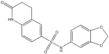 N-(1,3-benzodioxol-5-yl)-2-oxo-3,4-dihydro-1H-quinoline-6-sulfonamide Struktur