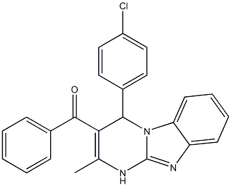 [4-(4-chlorophenyl)-2-methyl-1,4-dihydropyrimido[1,2-a]benzimidazol-3-yl]-phenylmethanone 结构式