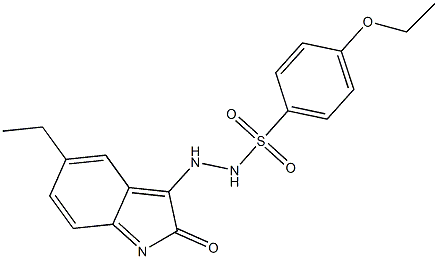 4-ethoxy-N'-(5-ethyl-2-oxoindol-3-yl)benzenesulfonohydrazide Struktur