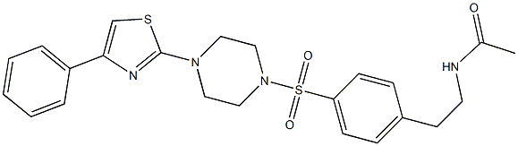 N-[2-[4-[4-(4-phenyl-1,3-thiazol-2-yl)piperazin-1-yl]sulfonylphenyl]ethyl]acetamide Structure