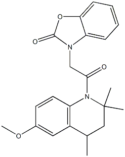 3-[2-(6-methoxy-2,2,4-trimethyl-3,4-dihydroquinolin-1-yl)-2-oxoethyl]-1,3-benzoxazol-2-one Struktur