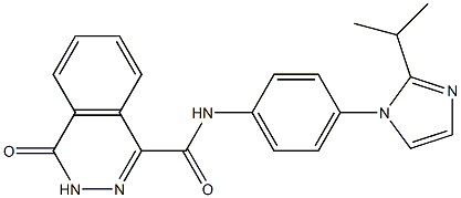 4-oxo-N-[4-(2-propan-2-ylimidazol-1-yl)phenyl]-3H-phthalazine-1-carboxamide,,结构式