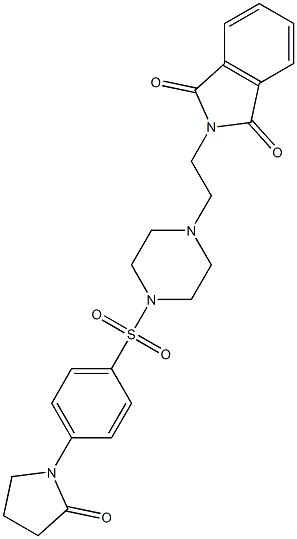 2-[2-[4-[4-(2-oxopyrrolidin-1-yl)phenyl]sulfonylpiperazin-1-yl]ethyl]isoindole-1,3-dione Structure