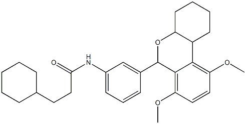 3-cyclohexyl-N-[3-(7,10-dimethoxy-2,3,4,4a,6,10b-hexahydro-1H-benzo[c]chromen-6-yl)phenyl]propanamide Structure