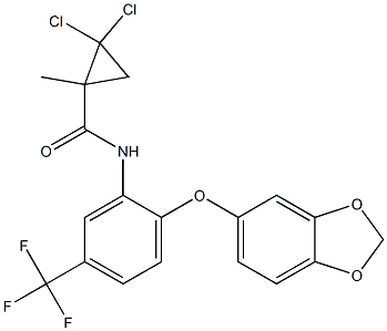N-[2-(1,3-benzodioxol-5-yloxy)-5-(trifluoromethyl)phenyl]-2,2-dichloro-1-methylcyclopropane-1-carboxamide Structure