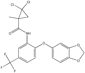 N-[2-(1,3-benzodioxol-5-yloxy)-5-(trifluoromethyl)phenyl]-2,2-dichloro-1-methylcyclopropane-1-carboxamide|