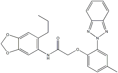 2-[2-(benzotriazol-2-yl)-4-methylphenoxy]-N-(6-propyl-1,3-benzodioxol-5-yl)acetamide Structure