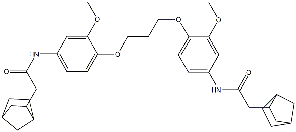 2-(3-bicyclo[2.2.1]heptanyl)-N-[4-[3-[4-[[2-(3-bicyclo[2.2.1]heptanyl)acetyl]amino]-2-methoxyphenoxy]propoxy]-3-methoxyphenyl]acetamide Structure