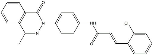 (E)-3-(2-chlorophenyl)-N-[4-(4-methyl-1-oxophthalazin-2-yl)phenyl]prop-2-enamide 化学構造式