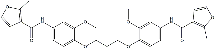 N-[3-methoxy-4-[3-[2-methoxy-4-[(2-methylfuran-3-carbonyl)amino]phenoxy]propoxy]phenyl]-2-methylfuran-3-carboxamide,,结构式