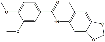 3,4-dimethoxy-N-(6-methyl-1,3-benzodioxol-5-yl)benzamide Struktur