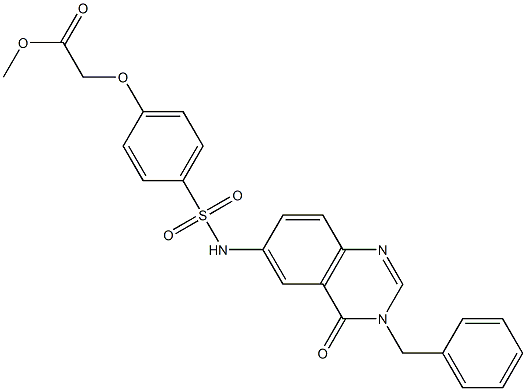 methyl 2-[4-[(3-benzyl-4-oxoquinazolin-6-yl)sulfamoyl]phenoxy]acetate Structure