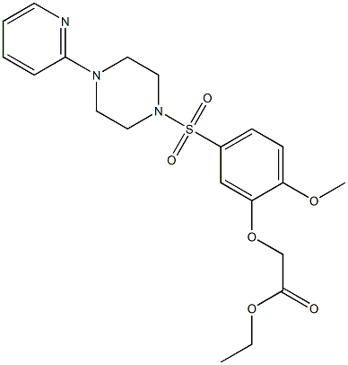 ethyl 2-[2-methoxy-5-(4-pyridin-2-ylpiperazin-1-yl)sulfonylphenoxy]acetate Structure