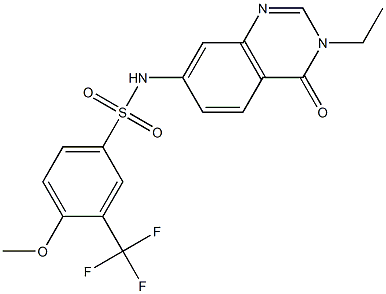 N-(3-ethyl-4-oxoquinazolin-7-yl)-4-methoxy-3-(trifluoromethyl)benzenesulfonamide Structure