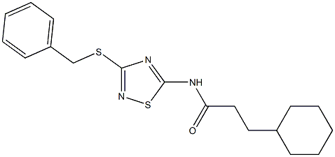 N-(3-benzylsulfanyl-1,2,4-thiadiazol-5-yl)-3-cyclohexylpropanamide Structure
